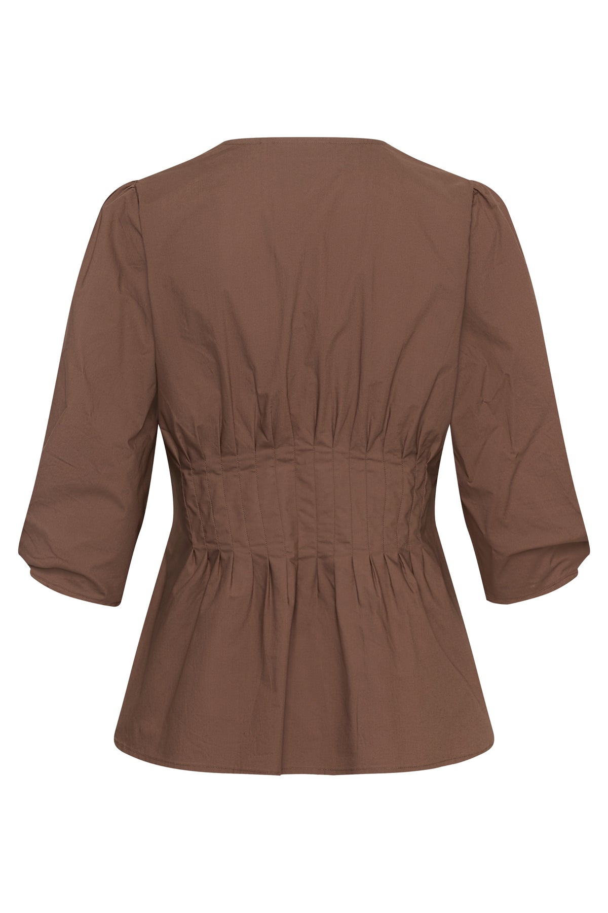 Hazeiw Fitted Blouse - Coffee Quartz