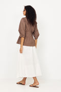 Hazeiw Fitted Blouse - Coffee Quartz
