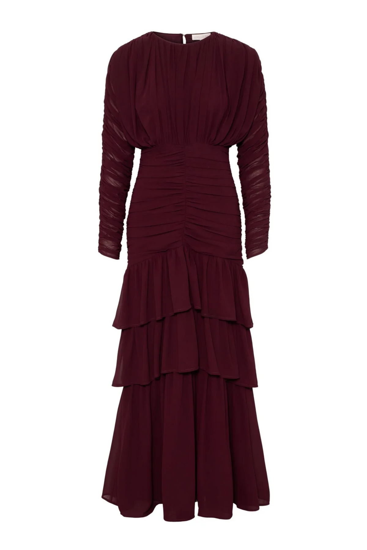 Jessie Long Sleeve Maxi Dress - Burgundy
