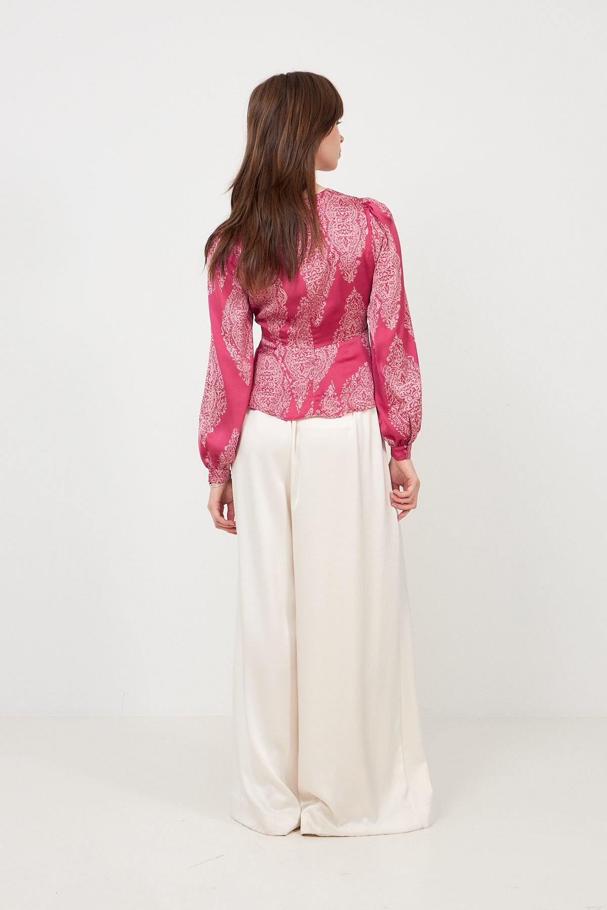 Rista Paisley Drop Blouse - Cherry Pink