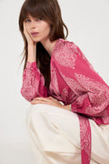 Rista Paisley Drop Blouse - Cherry Pink