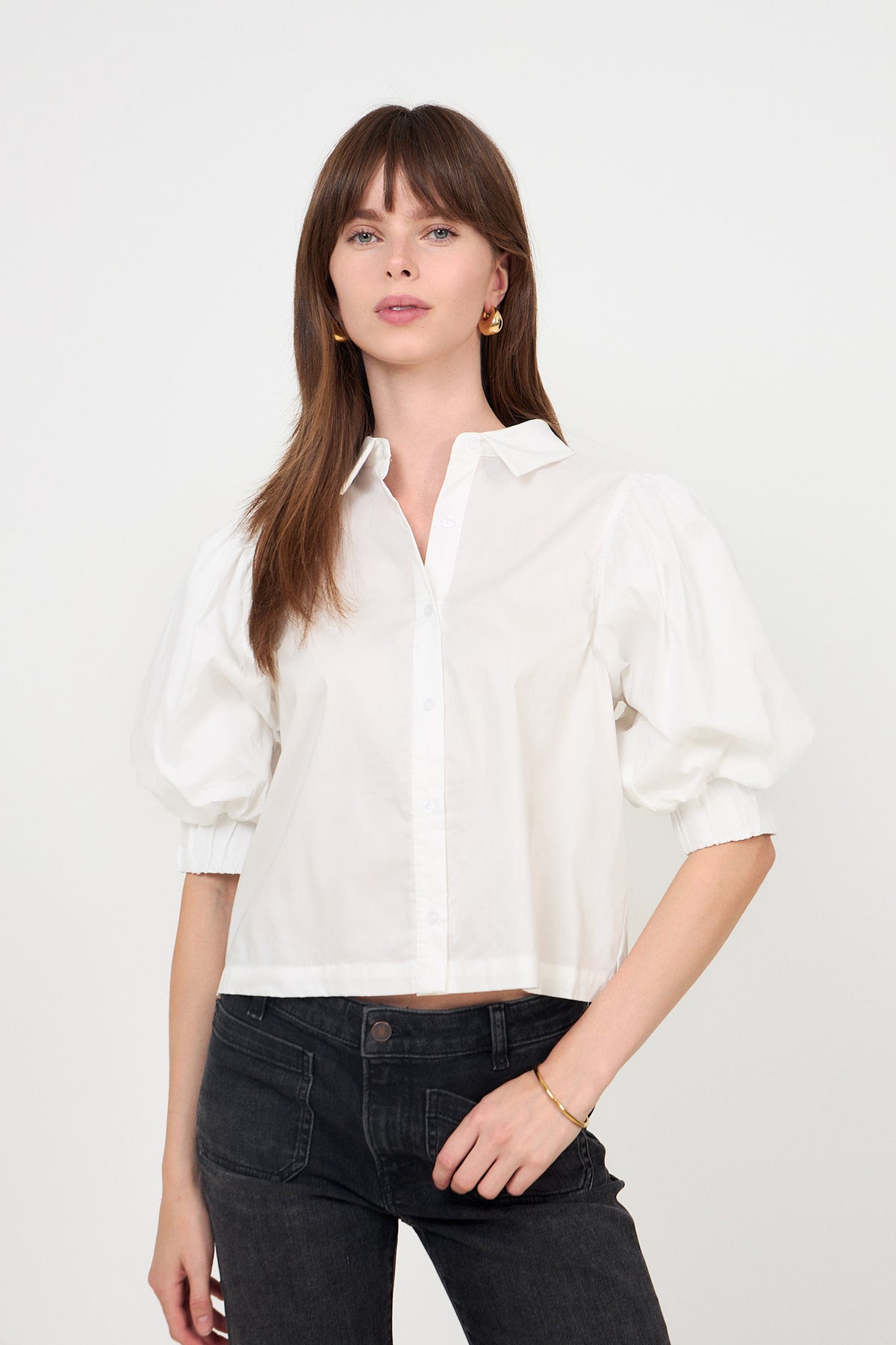 Etta Poplin Shirt - White