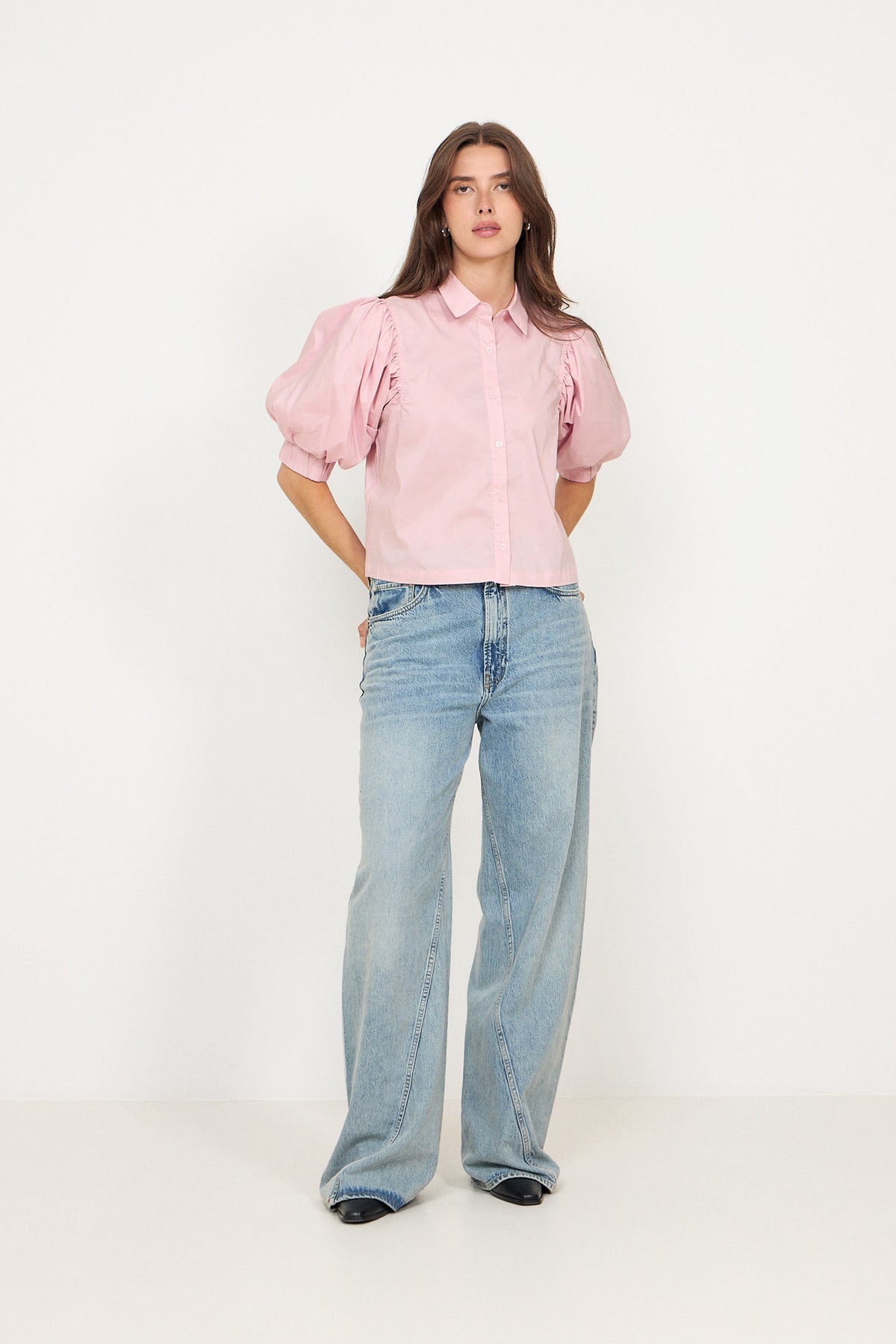 Etta Poplin Shirt - Rose