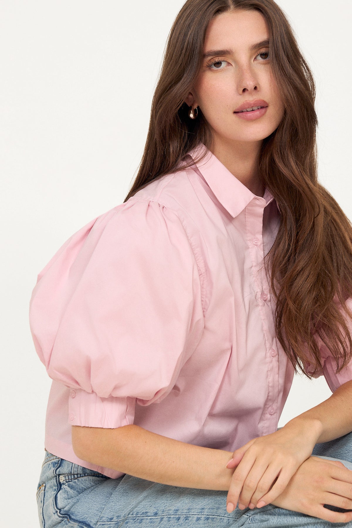 Etta Poplin Shirt - Rose