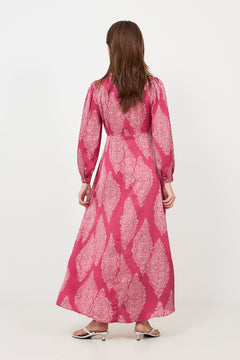 Bretti Paisley Drop Dress - Cherry Pink