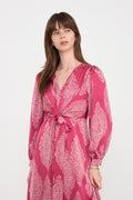 Bretti Paisley Drop Dress - Cherry Pink