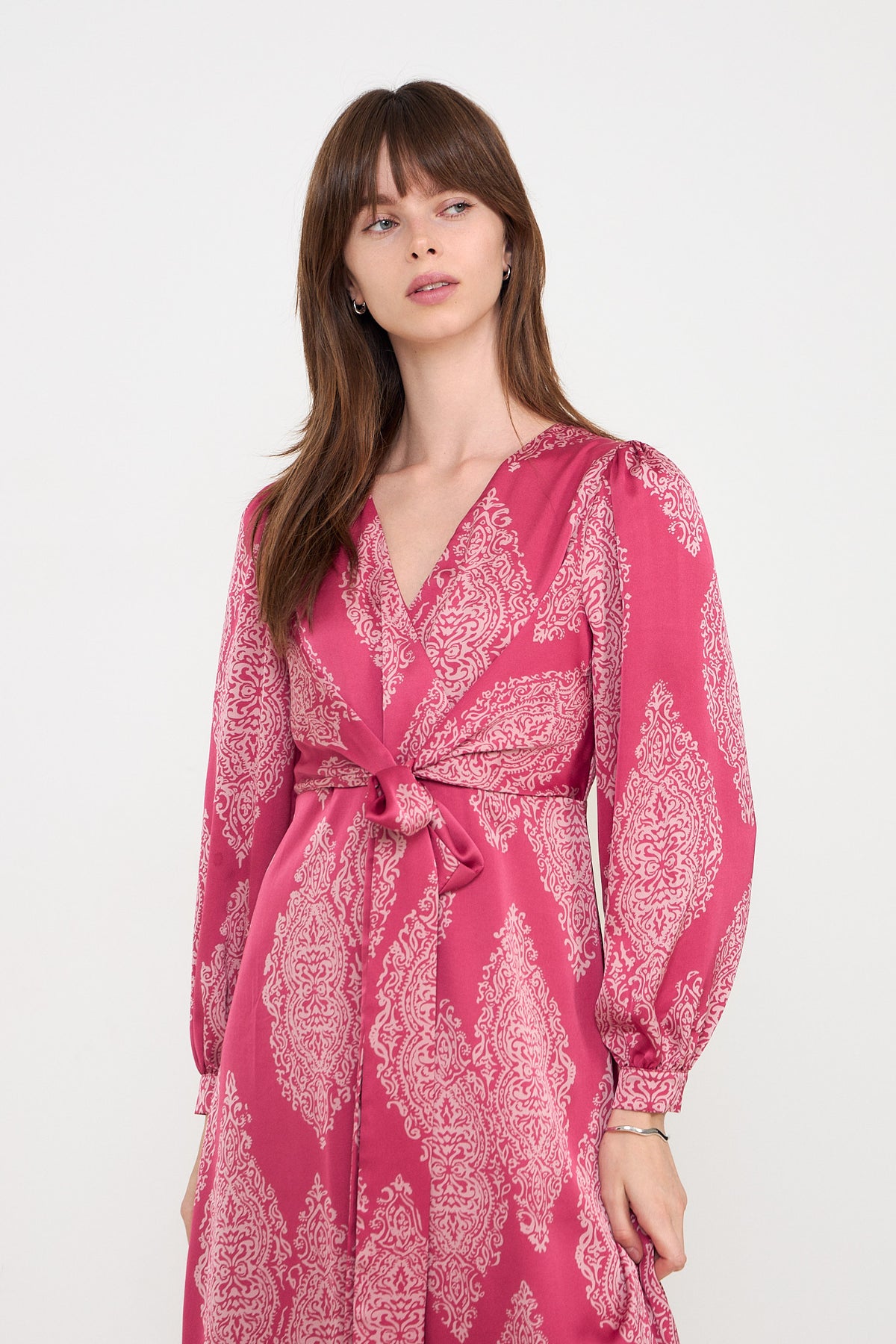 Bretti Paisley Drop Dress - Cherry Pink