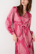 Bretti Paisley Drop Dress - Cherry Pink