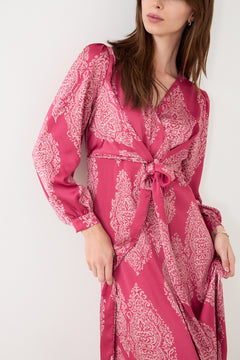 Bretti Paisley Drop Dress - Cherry Pink