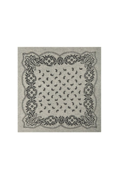 Adelina Paisley Knit Scarf - Grey Melange