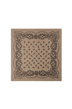 Adelina Paisley Knit Scarf - Beige Melange