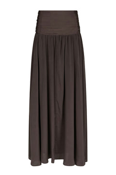 Morien Woven Maxi Skirt - Dark Brown