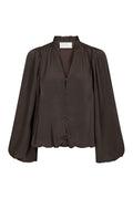 Vivette Woven Blouse - Dark Brown