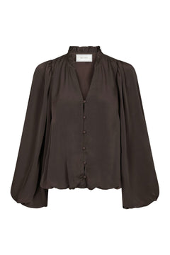 Vivette Woven Blouse - Dark Brown