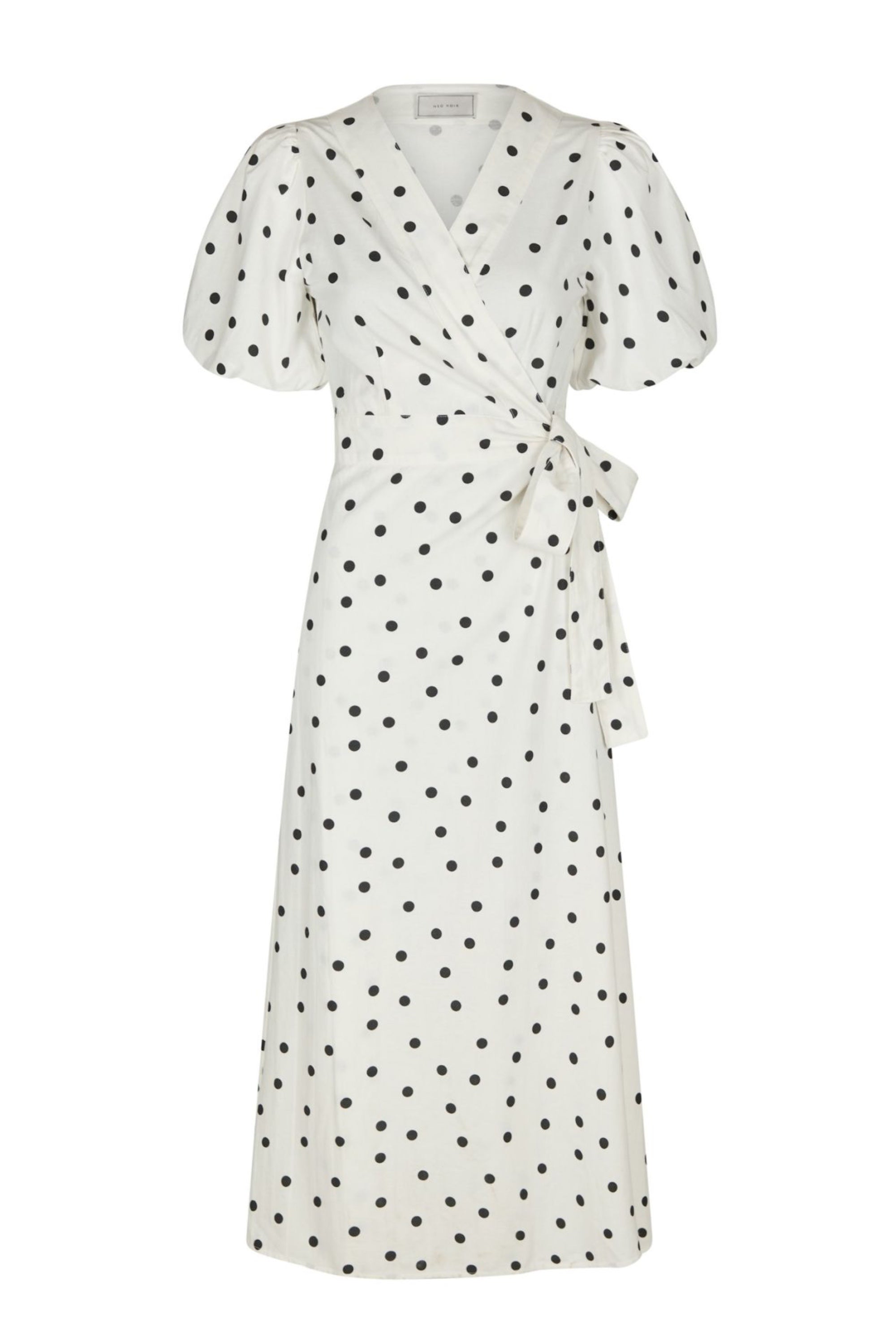 【期間限定お値下げ】Clarine Polka Dot Dress Neo Noir - Kjoler - Clarine Linen Dot Dress - White - Villoid