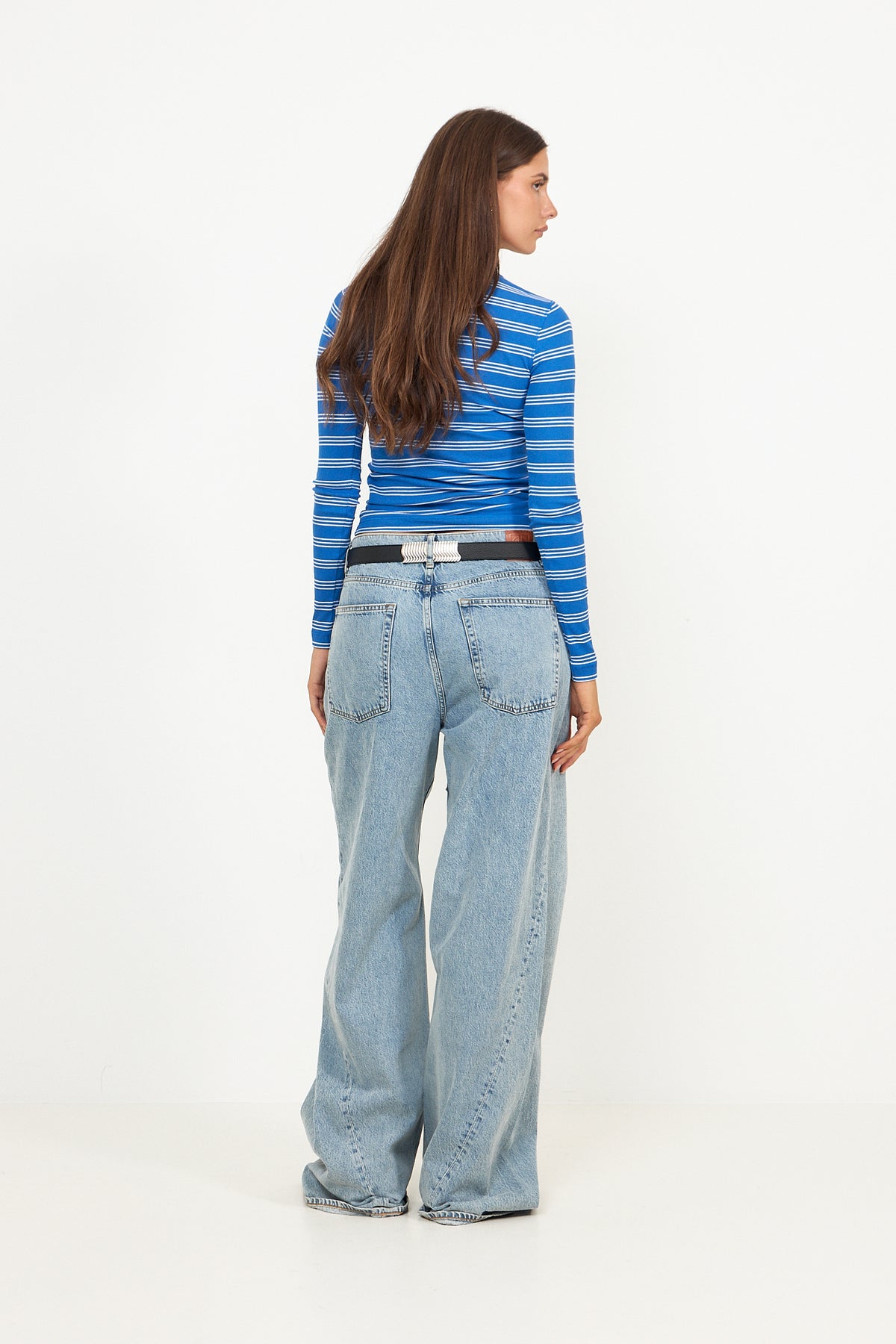 Soft Cotton Rib Stripe Ls - Nouvean Navy