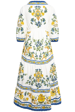 Maxi Dress - Emily Floral Tapestry Off-White