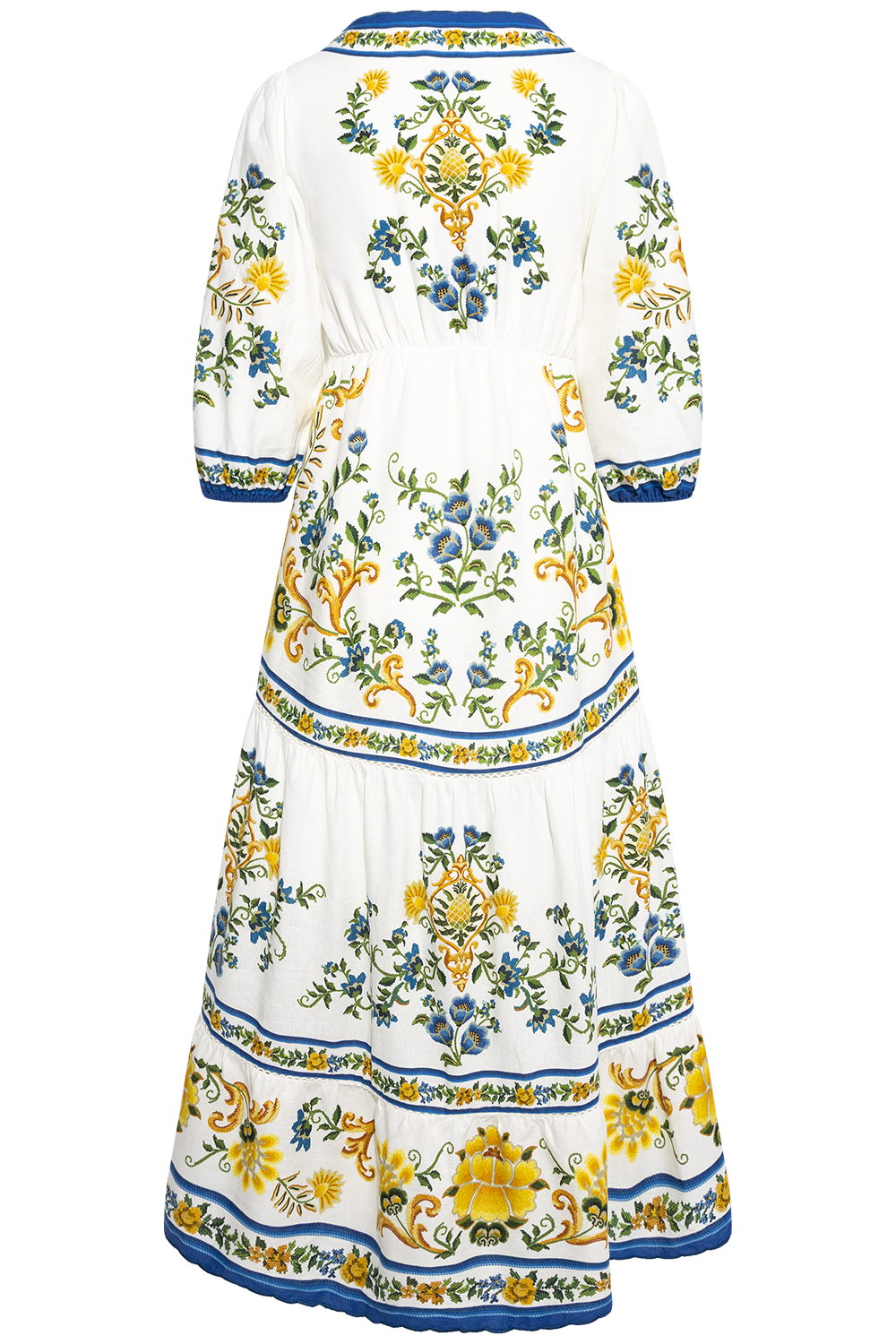 Maxi Dress - Emily Floral Tapestry Off-White