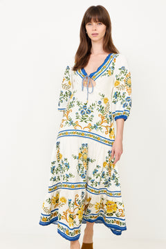 Maxi Dress - Emily Floral Tapestry Off-White