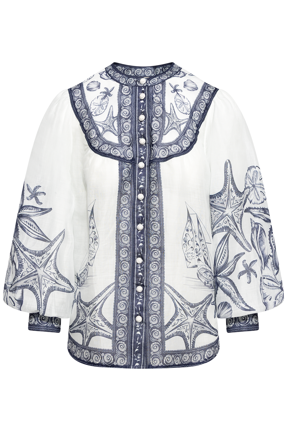 Long Sleeve Blouse - Coast Scarf Off-White