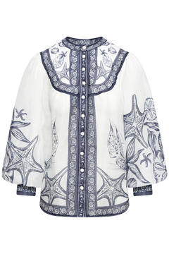 Long Sleeve Blouse - Coast Scarf Off-White