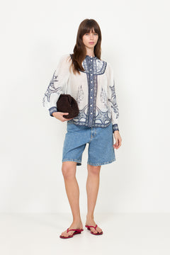 Long Sleeve Blouse - Coast Scarf Off-White