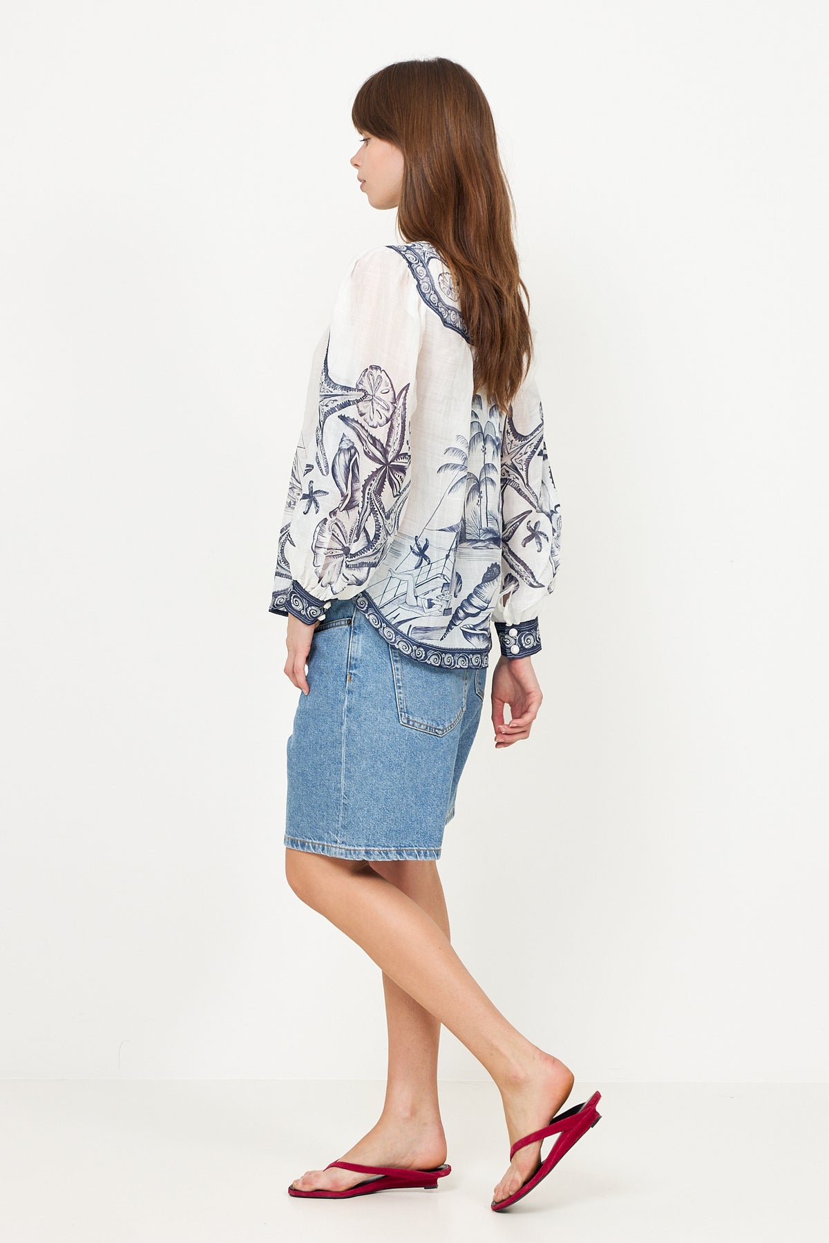 Long Sleeve Blouse - Coast Scarf Off-White