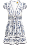 Mini Dress - Flowers Arch Off-White