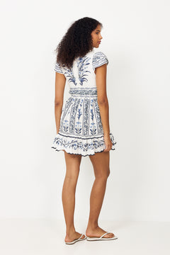Mini Dress - Flowers Arch Off-White