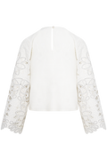 Flowers Richilieur Long Sleeve Blouse - Off-White