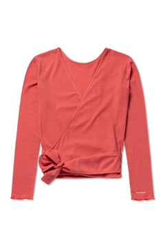 Basic Wrap Sweater - Washed Red
