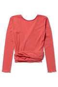 Basic Wrap Sweater - Washed Red