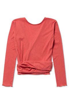 Basic Wrap Sweater - Washed Red