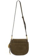 Josie Medium Whipstitched Suede Saddle Bag - Loden