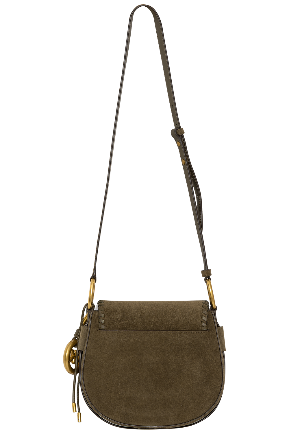 Josie Medium Whipstitched Suede Saddle Bag - Loden
