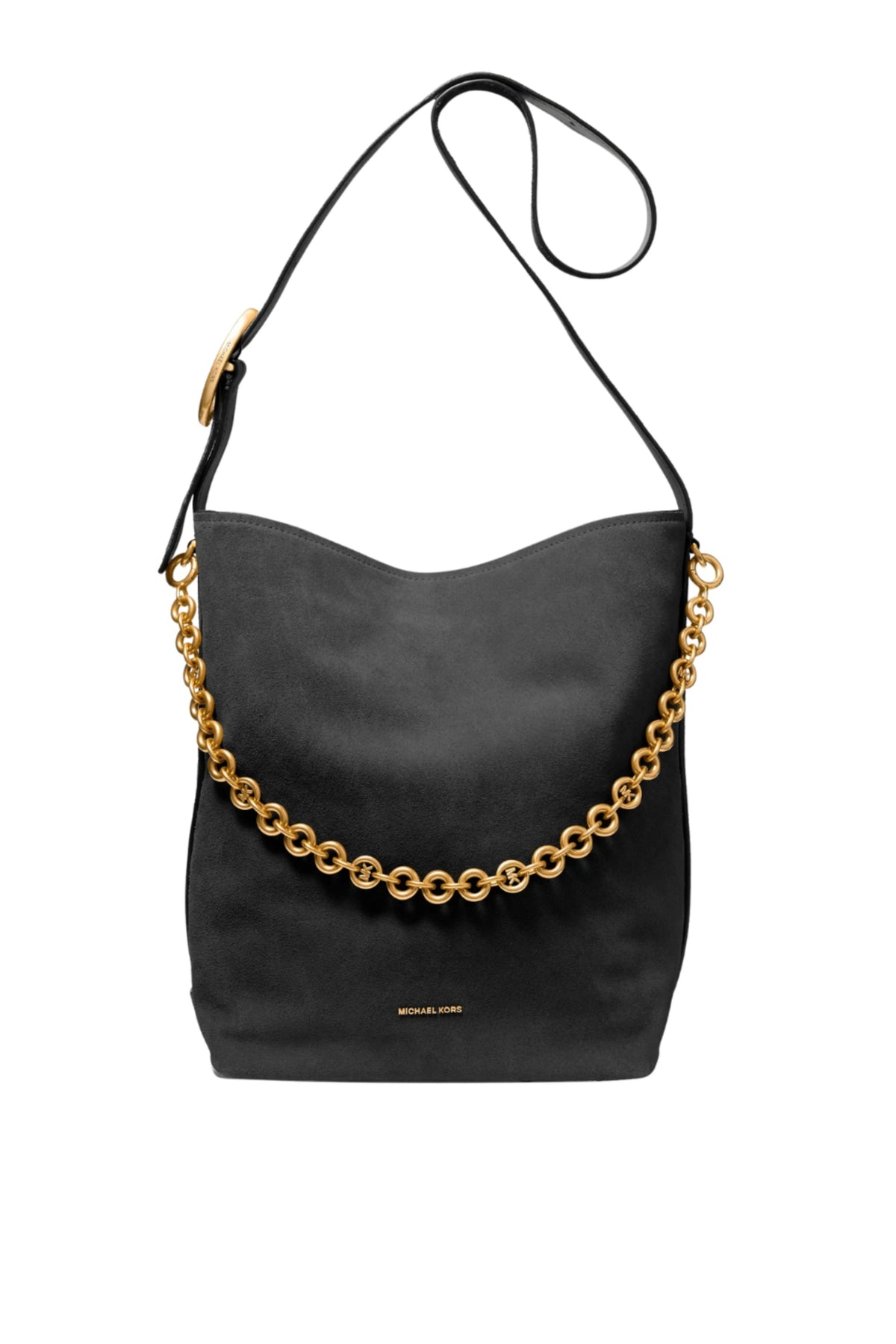 Nolita Large Suede Bucket Tote Bag - Black