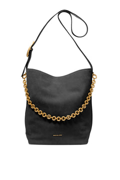 Nolita Large Suede Bucket Tote Bag - Black
