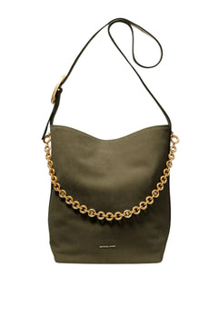 Nolita Large Suede Bucket Tote Bag - Loden