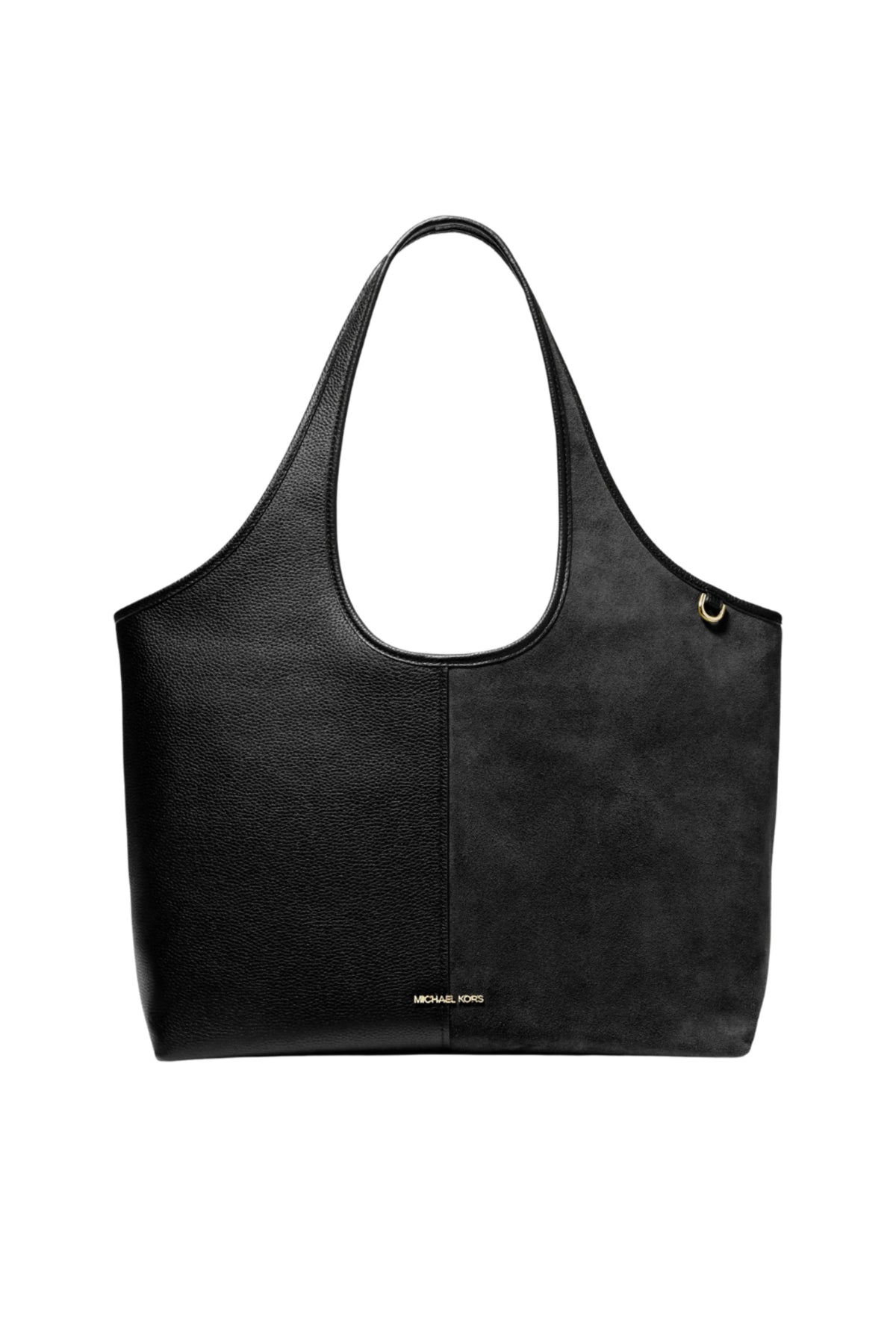 Henly Large Leather Suede Tote Bag - Black