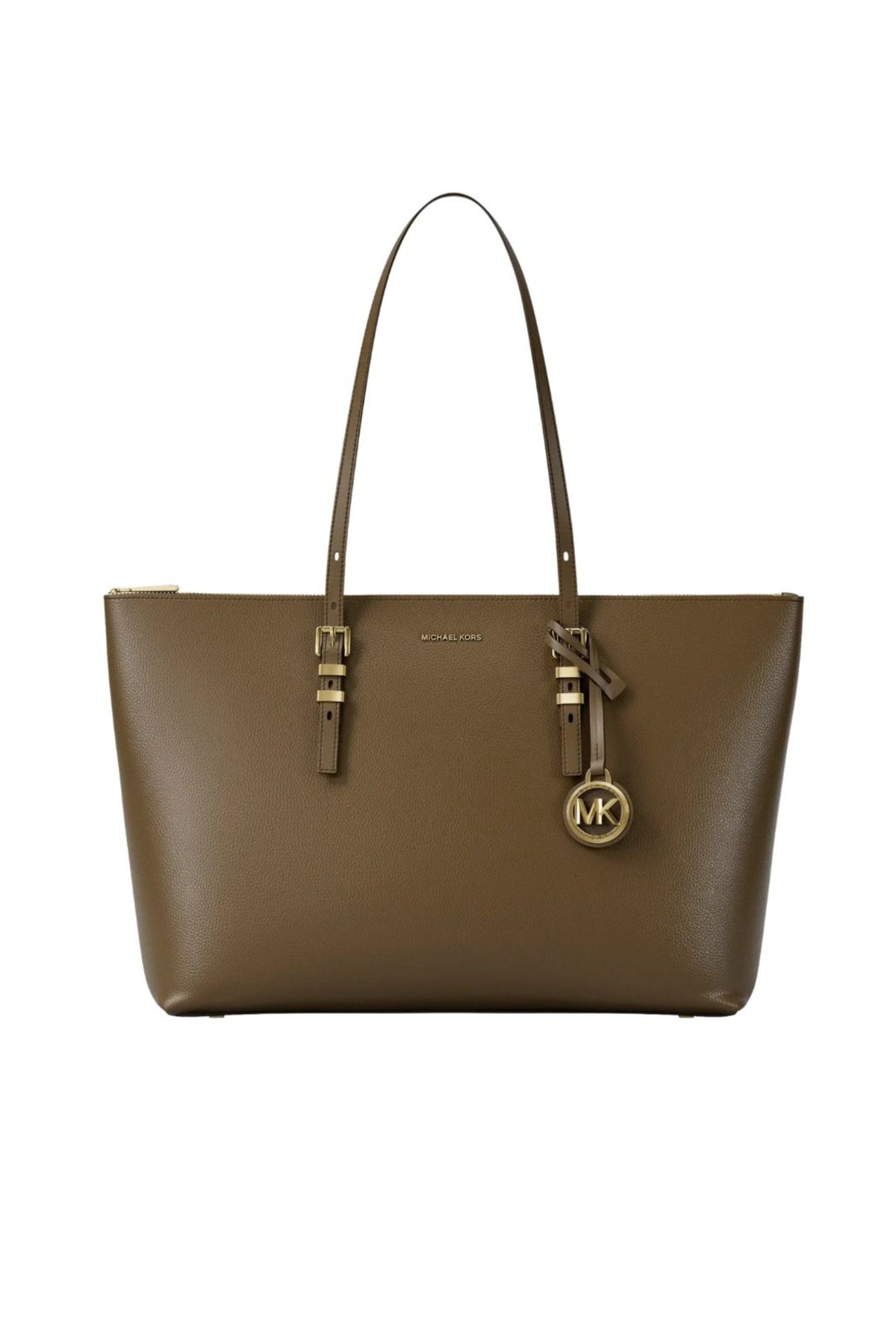 Quinn Large Pebbled Leather Tote Bag - Loden