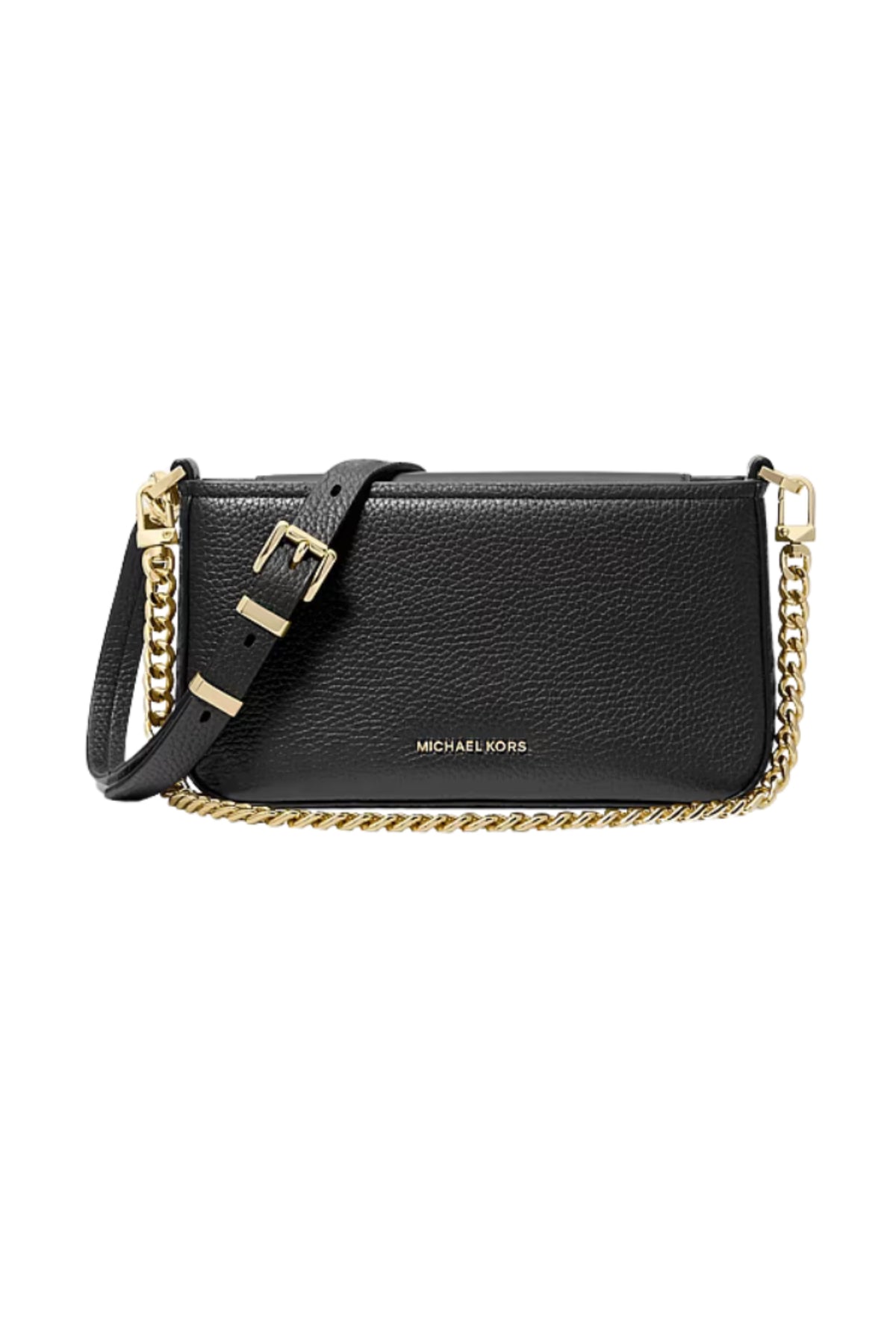 Bryant Small Pebbled Leather Convertible Pochette - Black