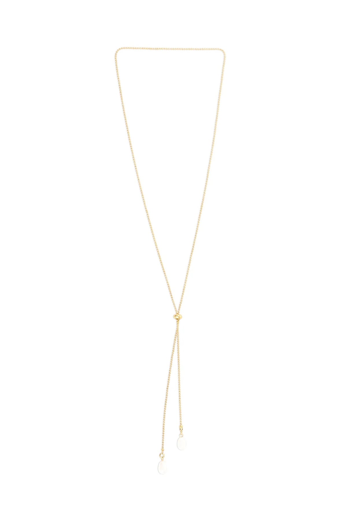 Barbro Lariat Pearl Necklace - Gold