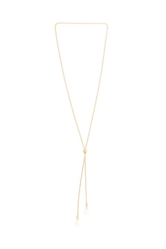 Barbro Lariat Pearl Necklace - Gold