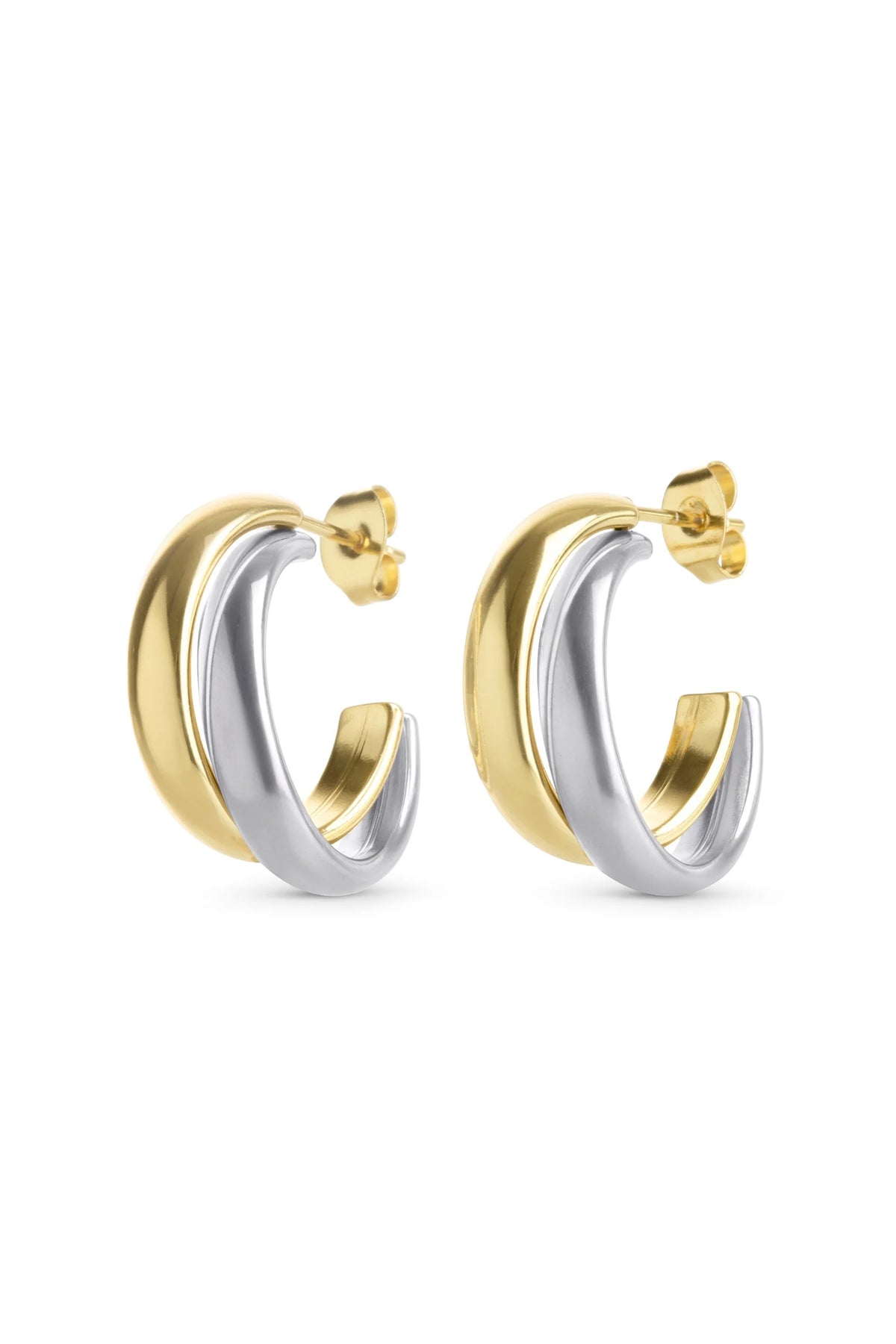 Emmie Duo Stud Earrings - Gold & Silver