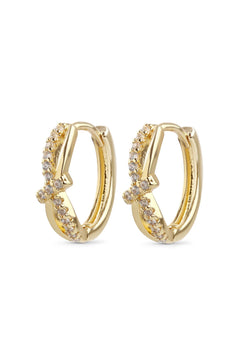 Marigold Crystal Hoop Earrings - Gold