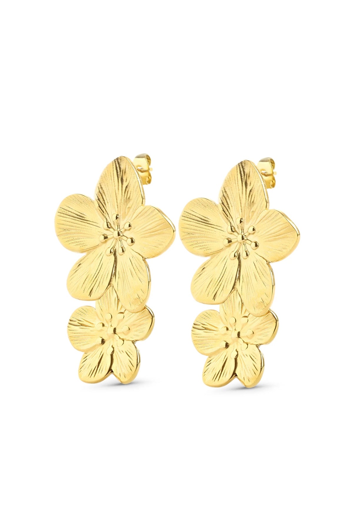 Lottie Flower Earrings - Gold