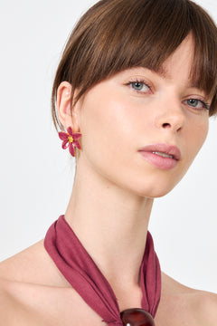 Vivianne Flower Stud Earrings - Gold