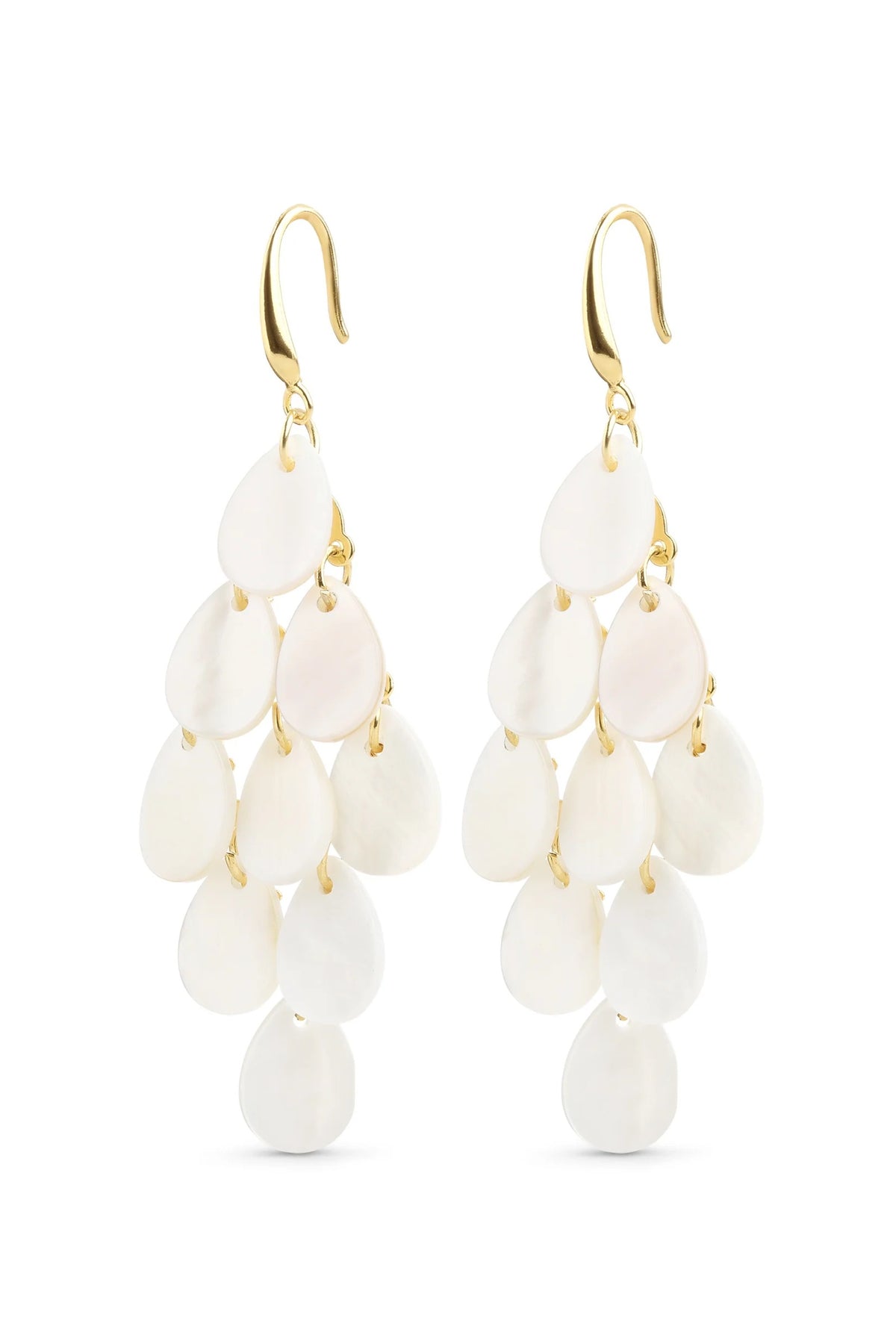 Candela Teardrop Shell Earrings - Gold