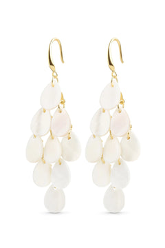 Candela Teardrop Shell Earrings - Gold