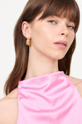Coco Croissant Crystal Stud Earrings - Gold